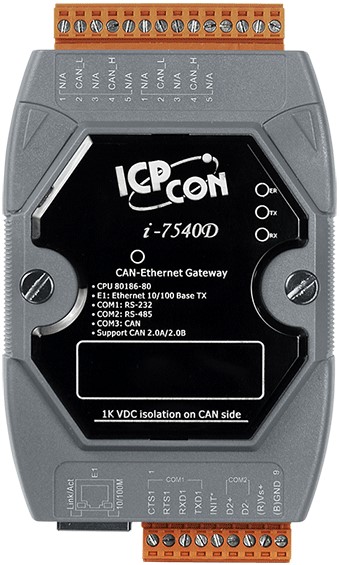 Преобразователь ICP DAS I-7540D-G CR CAN-Ethernet Gateway