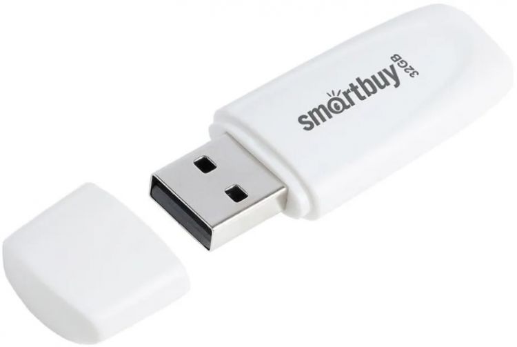 Накопитель USB 2.0 32GB SmartBuy SB032GB2SCW Scout белый