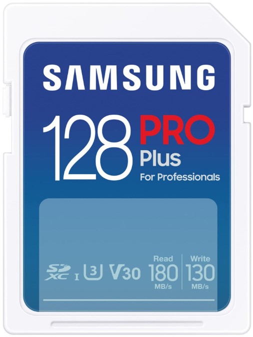 Карта памяти 128GB Samsung MB-SD128S/EU PRO Plus, SDXC, Class 10, A2, V30, UHS-I (U3), 130/180MB/s