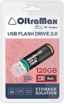 Накопитель USB 2.0 128GB OltraMax OM-128GB-230-Black 230 чёрный