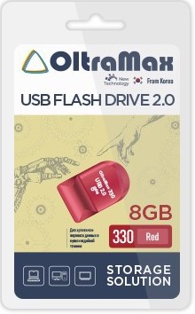 Накопитель USB 2.0 8GB OltraMax OM-8GB-330-Red 330 красный