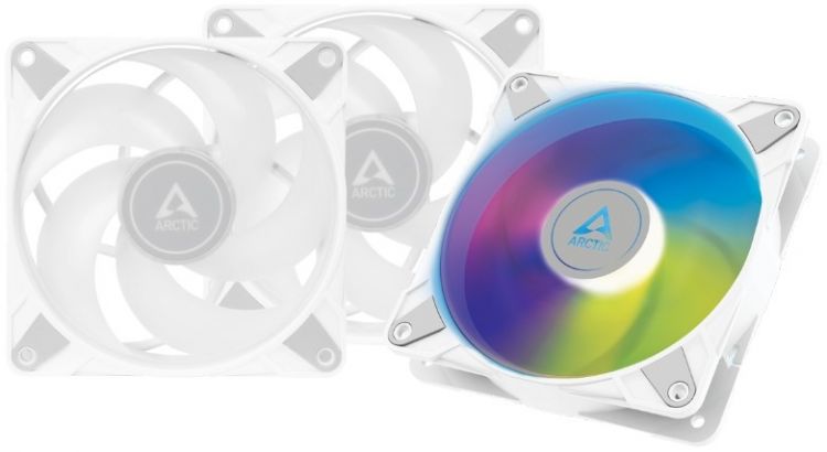 Вентилятор для корпуса ARCTIC P12 PWM PST A-RGB ACFAN00258A 120x120x25mm, 2000rpm, 22.6 dB, 4 pin PWN white (3 PCS) retail