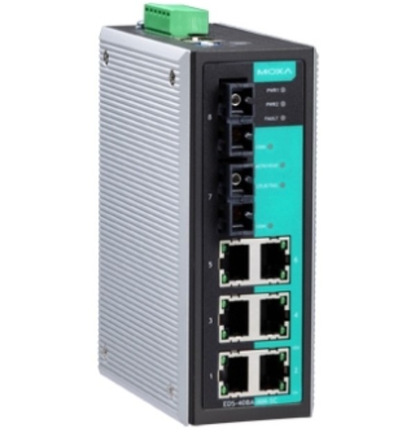 Коммутатор управляемый MOXA EDS-408A-MM-SC-T 6x10/100 BaseTx ports, 2 multi mode 100 BaseFx,SC