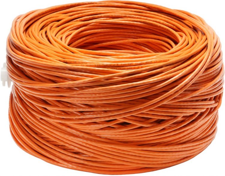  Кабель витая пара U/UTP 6a кат. 4 пары Cabeus UTP-4P-Cat.6a-SOLID-LSZH-OR  (23 AWG), одножильный, LSZH нг(А)-HF, оранжевый (305 м)