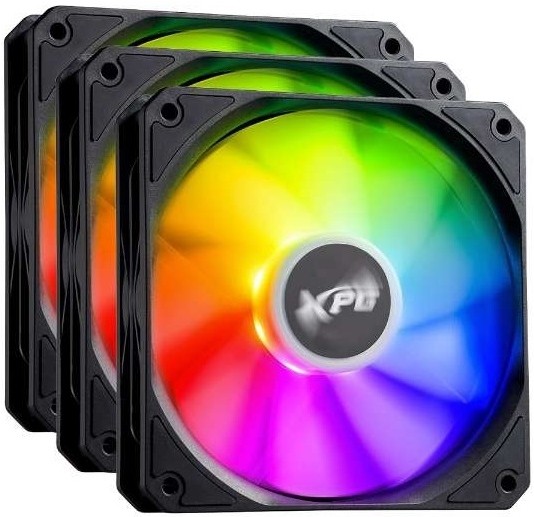 Вентилятор для корпуса ADATA XPG VENTO R 120 ARGB PWM 120x120mm, 300-1600rpm, 65CFM, 32dBa, ARGB, 4-pin PWM, black (3-pack)