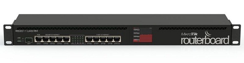 Ethernet роутеры  Xcom-Shop Маршрутизатор Mikrotik RouterBOARD RB2011UiAS-RM порты: (5) 10/100, (5) 10/100/1000 Mbit/s; Atheros AR9344 600MHz; 128MB RAM; OS: L5