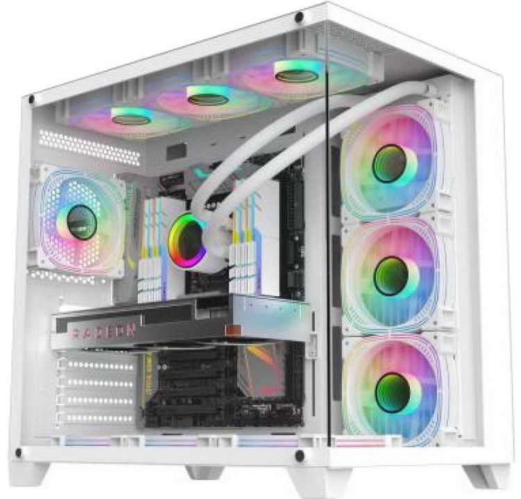 Корпус ATX ALSEYE Paladin-W белый, без БП, окно из закаленного стекла, 2*USB 3.1, USB Type-C, (4 fans)