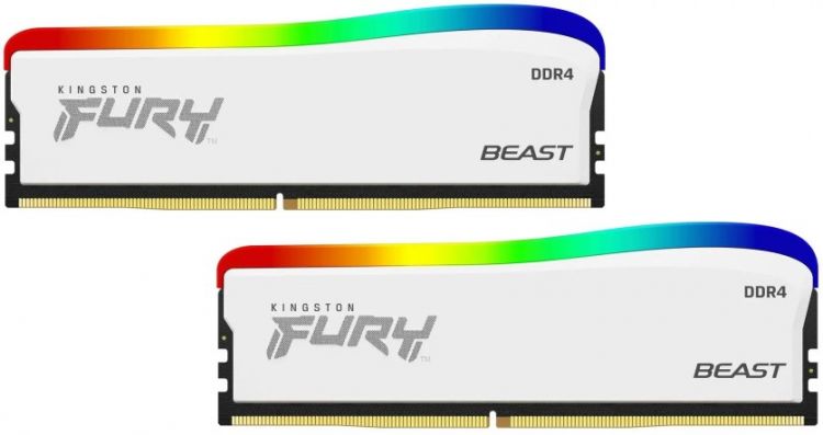 Модуль памяти DDR4 32GB (2*16GB) Kingston FURY KF436C18BWAK2/32 Beast White RGB SE 3600MT/s CL18 1.2V