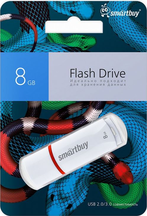 Накопитель USB 2.0 8GB SmartBuy SB8GBCRWSN Crown White Snake Edition