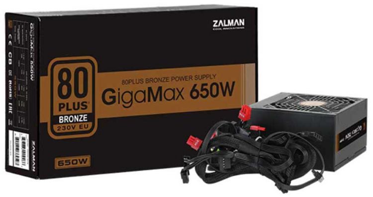 600-700W Блок питания ATX Zalman ZM650-GVII 650W, EPS, APFC, fan 120mm, 80+ Bronze, Retail