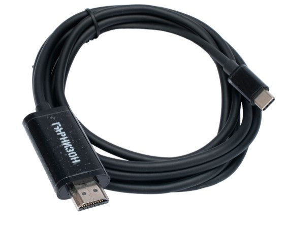 Кабель-переходник Garnizon GCC-A-CM-HDMI-1.8M с Type-C на HDMI v1.4, 1.8м, черный, пакет