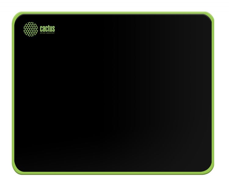 Коврик для мыши Cactus CS-MP-D01S черный с зеленой окантовкой, 250x200x3мм