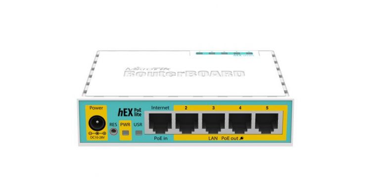 Ethernet роутеры  Xcom-Shop Маршрутизатор Mikrotik RB750UPr2 hEX PoE lite 5x Ethernet, раздача PoE, 650 МГц ЦП, 64 МБ 5-портовый 100-Мб