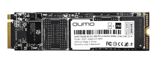 Накопитель SSD M.2 2280 Qumo Q3DT-256GHHY-NM2 Novation 256GB 3D TLC 3100/1290MB/s IOPS 100K/350K MTBF 1.8