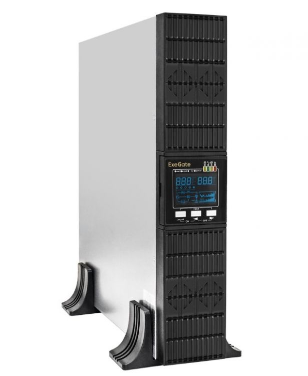 Источник бесперебойного питания Exegate PowerExpert ULS-3000.LCD.AVR.1SH.2C13.USB.RS232.SNMP.2U EX293050RUS 3000VA/3000W, On-Line, PF=1, LCD, 1*Schuko