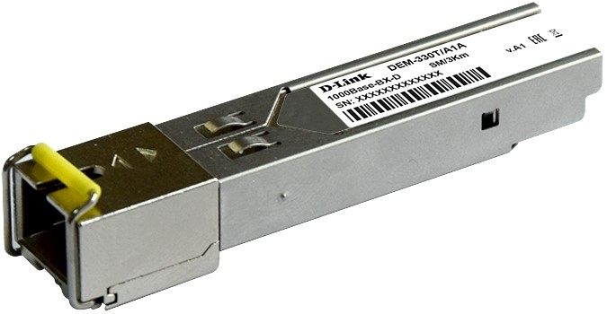 Трансивер D-link 330T/3KM/A1A с 1портом 1000Base-BX-D (Tx:1550 нм, Rx:1310 нм) для одномодового оптического кабеля (до 3км), SC