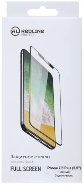 Защитное стекло Red Line УТ000013938 на заднюю панель для Apple iPhone 7/8 Plus (5.5), tempered glass, чёрная рамка