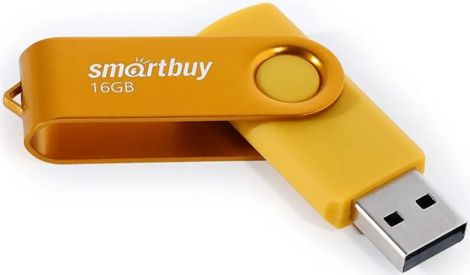 Накопитель USB 2.0 16GB SmartBuy SB016GB2TWY Twist жёлтый