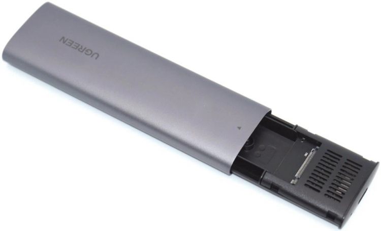 Внешние корпуса для SSD  Xcom-Shop Внешний корпус UGREEN CM400 10903_ для жесткого диска USB-C/M.2 NGFF 5G с кабелем USB-A/USB-C 50см, серый космос