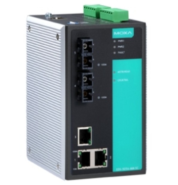 Коммутатор управляемый MOXA EDS-505A-SS-SC-T 3x10/100 BaseTx ports, 2 single mode 100Fx ports