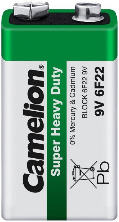 Батарейка Camelion 6F22-SP1G 6F22, крона, 9 В, 190 мА.ч, 1 шт в упаковке (1663)
