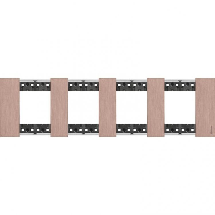Рамка BTicino KA4802M4ZM LIVING NOW 4 поста (2+2+2+2 модуля). Цвет Медь