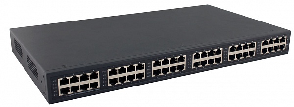 Инжектор PoE OSNOVO MIDSPAN-24/370RG 24 вх. (Ethernet), 24 вых. (Ethernet+PoE), 30 Вт; 370 Вт; AC 100…240V; монтаж в 19” стойку