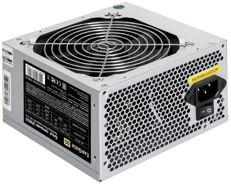 Блок питания ATX Exegate UN800 EX294510RUS 800W, 120 mm fan, кабель 220V с защитой от выдергивания