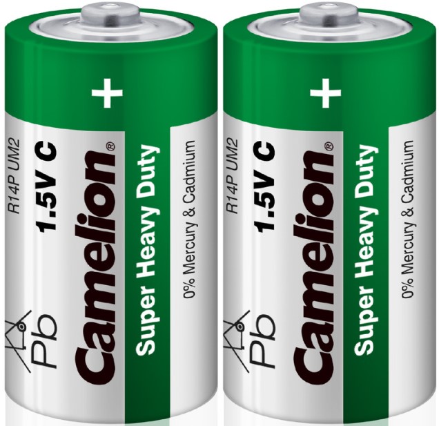 Батарейка Camelion R14P-SP2G R14P, 1,5 В, 3800 мА.ч, 2 шт в упаковке (1661)
