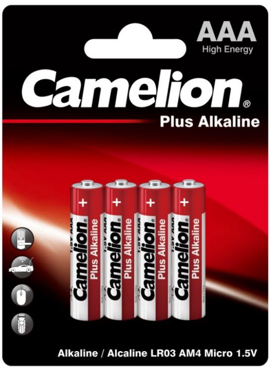 Батарейка Camelion LR03-BP4 Alkaline LR03/AAA, 1,5 В, 1150 мА.ч, 4 шт в упаковке (7369)