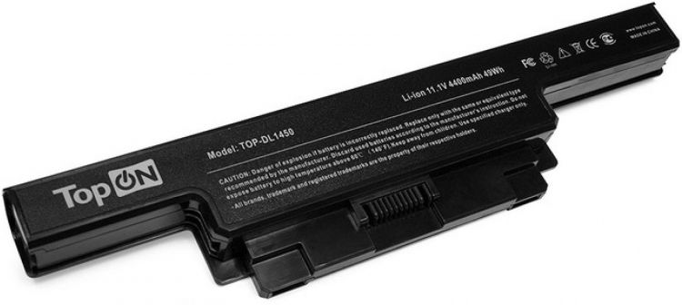 Аккумуляторы Dell Аккумулятор для ноутбука Dell TopOn TOP-DL1450 для моделей Studio 1450, 1457, 1458 11.1V 4400mAh 49Wh. PN: P219P, U597P
