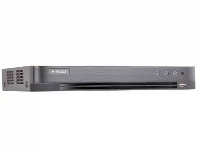 Видеорегистратор HiWatch DS-H304QAF(B) 4-х канальный гибридный HD-TVI c распознаванием лиц, технологией AoC (аудио по коаксиальному кабелю) для аналог