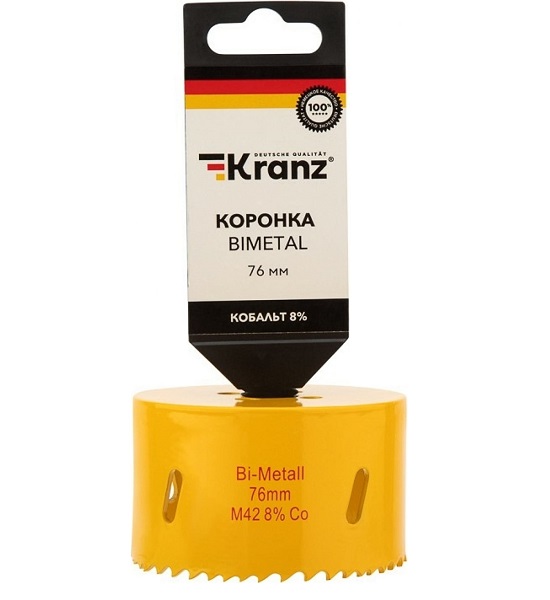 Коронка KRANZ KR-92-0238 Bimetal 76 мм