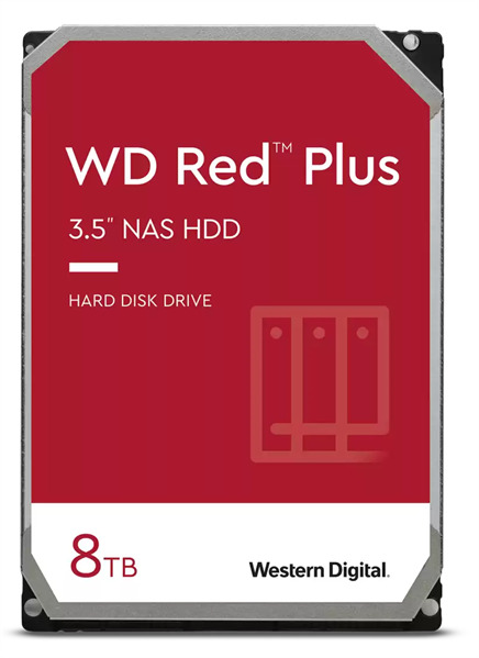 HDD 3.5 SATA Desktop Жесткий диск SATA 8TB Western Digital WD80EFPX Red Plus NAS 3.5, 5640rpm, 256MB, CMR