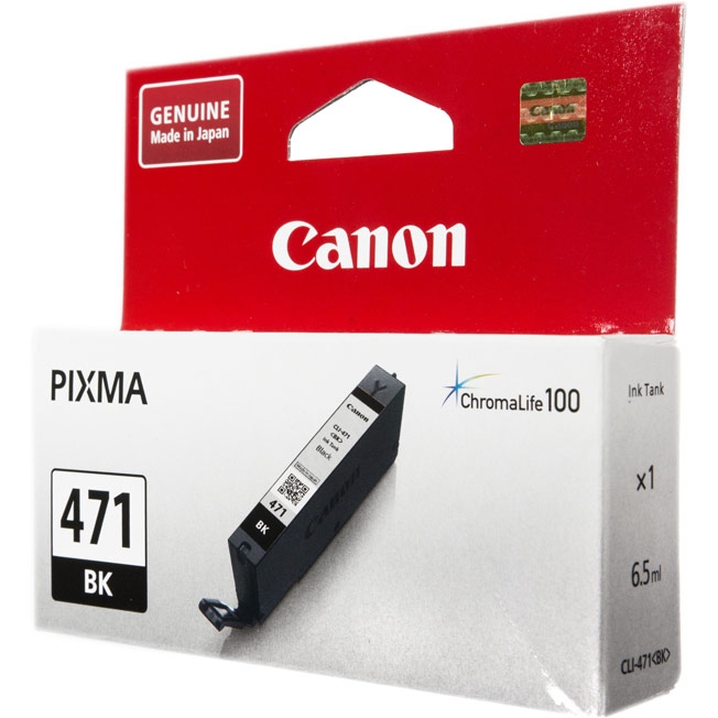 Картридж Canon CLI-471 BK 0400C001 для MG5740, MG6840, MG7740. Чёрный. 398 страниц.