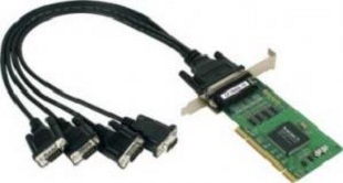 Плата MOXA CP-104UL-DB9M 4-портовая низкопрофильная плата RS-232 для шины Universal PCI с разъемами DB9