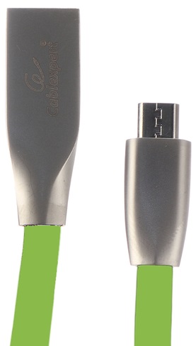 Кабель интерфейсный USB 2.0 Cablexpert CC-G-mUSB01Gn-1M AM/microB, серия Gold, длина 1м, зеленый, блистер