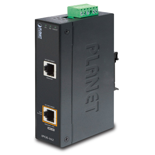 PoE-оборудование Planet  Xcom-Shop Инжектор PoE Planet IPOE-162 IP30, Industrial 802.3at (30W) High Power PoE Injector (-40 to 75 C)