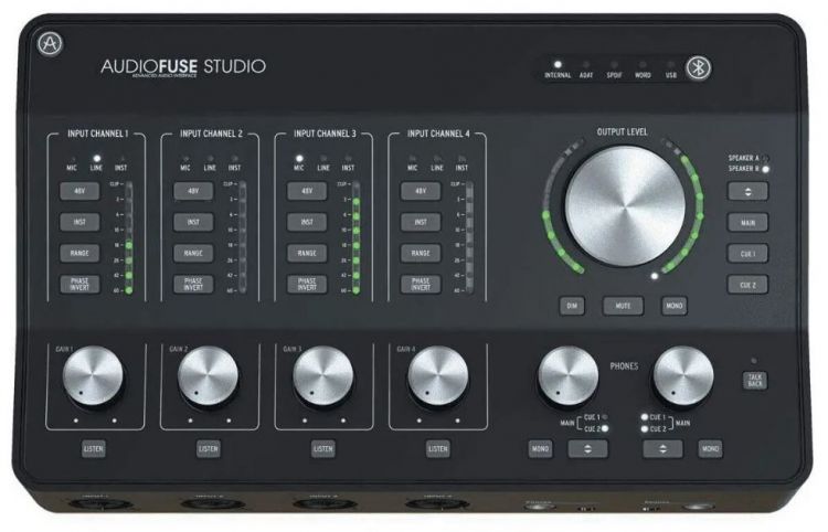 Аудиоинтерфейс Arturia Audiofuse Studio 830101 24бит/192кГц, 4xXLR/TRS Mic/Line входа, 2xRCA Phono/Line, 4 Insert входа, 2xTRS AUX выхода, 4xTRS выход