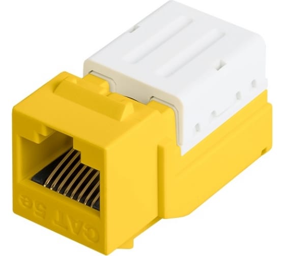 Модуль NIKOMAX NMC-KJUD2-FT-YL типа Keystone, Кат.5е (Класс D), 100МГц, RJ45/8P8C, FT-TOOL/110/KRONE, T568A/B, неэкранированный, желтый