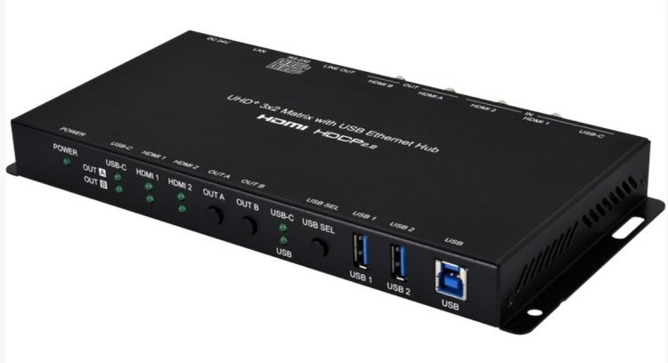 Коммутатор матричный Cypress CPLUS-V32USBC 3х2 HDMI 4K с HDR, USB-C, HDCP 1.x/2.2 и расширенным EDID