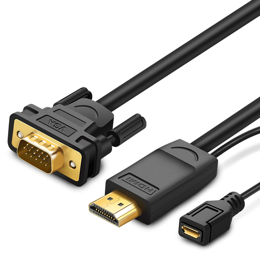 Кабель интерфейсный HDMI-VGA UGREEN 30449 1,5 м, черный