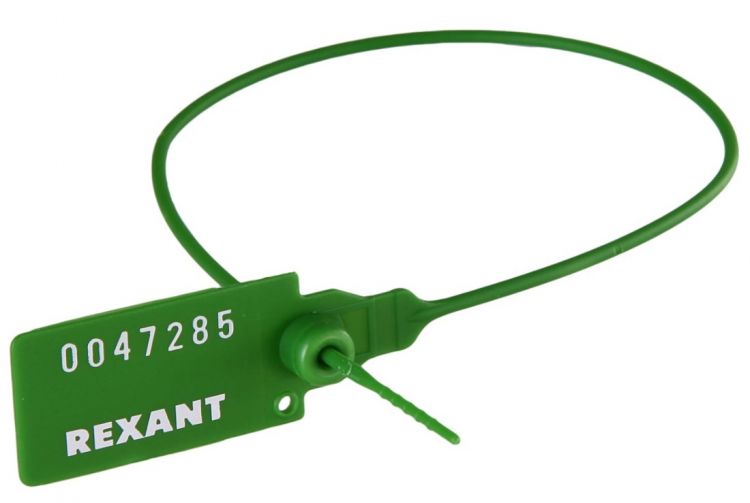 Пломба Rexant 07-6133 пластиковая номерная 350мм зеленая