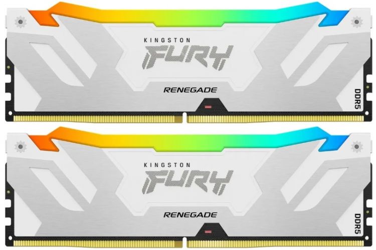 Модуль памяти DDR5 32GB (2*16GB) Kingston FURY KF564C32RWAK2-32 Renegade RGB White XMP PC5-51200 6400MHz 1RX8 CL32 1.4V 288-pin 16Gbit