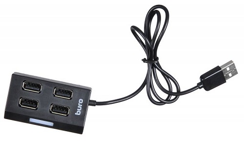 Разветвитель USB 2.0 Buro BU-HUB4-U2.0 4порт. черный