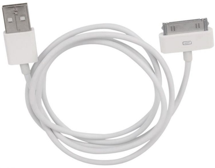 Кабель интерфейсный USB 2.0 Cablexpert AM/Apple CC-USB-AP1MW для iPhone/iPod/iPad, 1м, белый, пакет