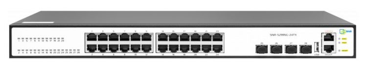 Коммутатор управляемый SNR SNR-S2995G-24TX уровня 3, 24 порта 10/100/1000Base-T и 4 порта 1/10G SFP+, встроенный БП ~220V AC