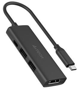 Разветвитель A4Tech DST-40C USB-C 2порт. серый 1909746