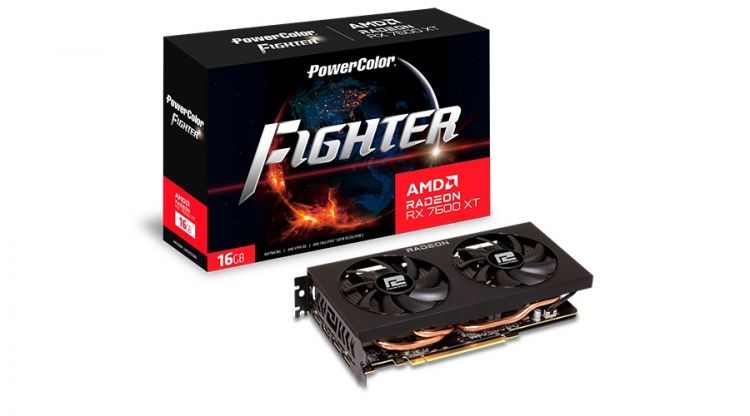 Видеокарта PCI-E PowerColor Radeon RX 7600 XT Fighter (RX7600XT 16G-F) 16GB GDDR6 128bit 6nm 2470/18000MHz 3xDP HDMI RTL