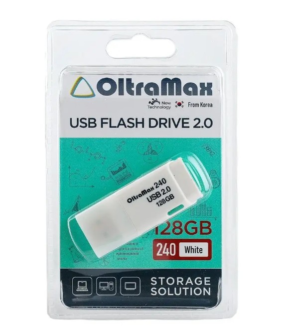 Накопитель USB 2.0 128GB OltraMax OM-128GB-240-White 240 белый